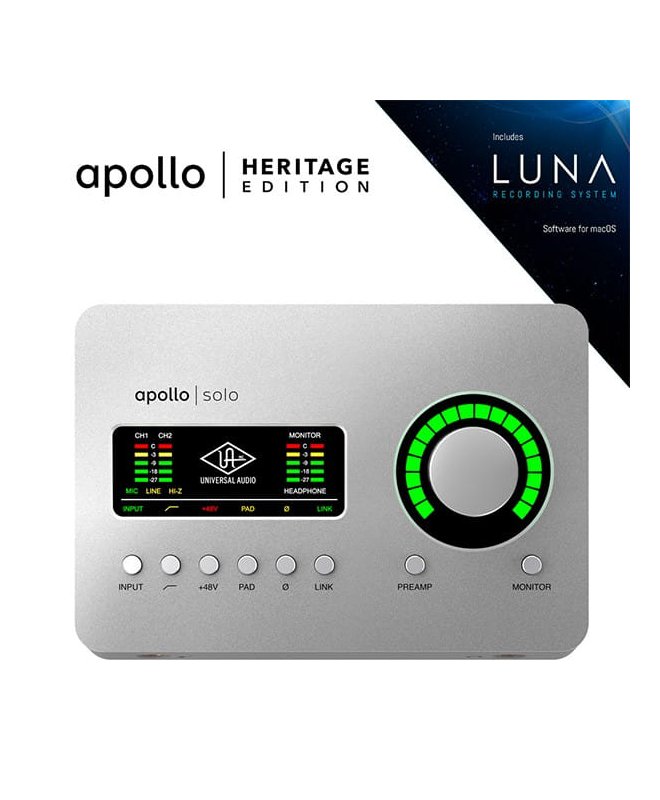Universal Audio Apollo Solo Thunderbolt 3 HE + Plug-ins UAD gratis